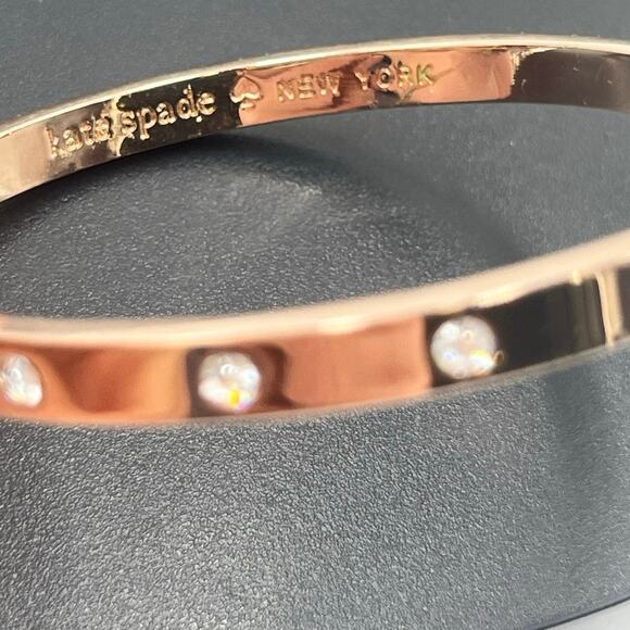 Kate Spade NY Set in Stone Metal  Crystal Hinged Bangle Bracelet - Picture 6 of 14